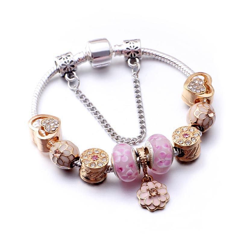 Gold DIY Crystal Beaded Butterfly Armband 17cm