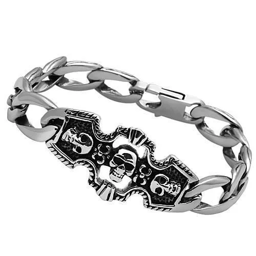 TK567 - Hoch poliertes (ohne Verzinkung) Edelstahl-Armband ohne Stein