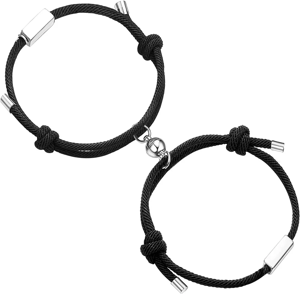 2 Stück Paare Armbänder für Frauen Männer Magnetische Armbänder für Paare Beziehung Armbänder für ihn und ihre Paare Valentinstag Geschenke