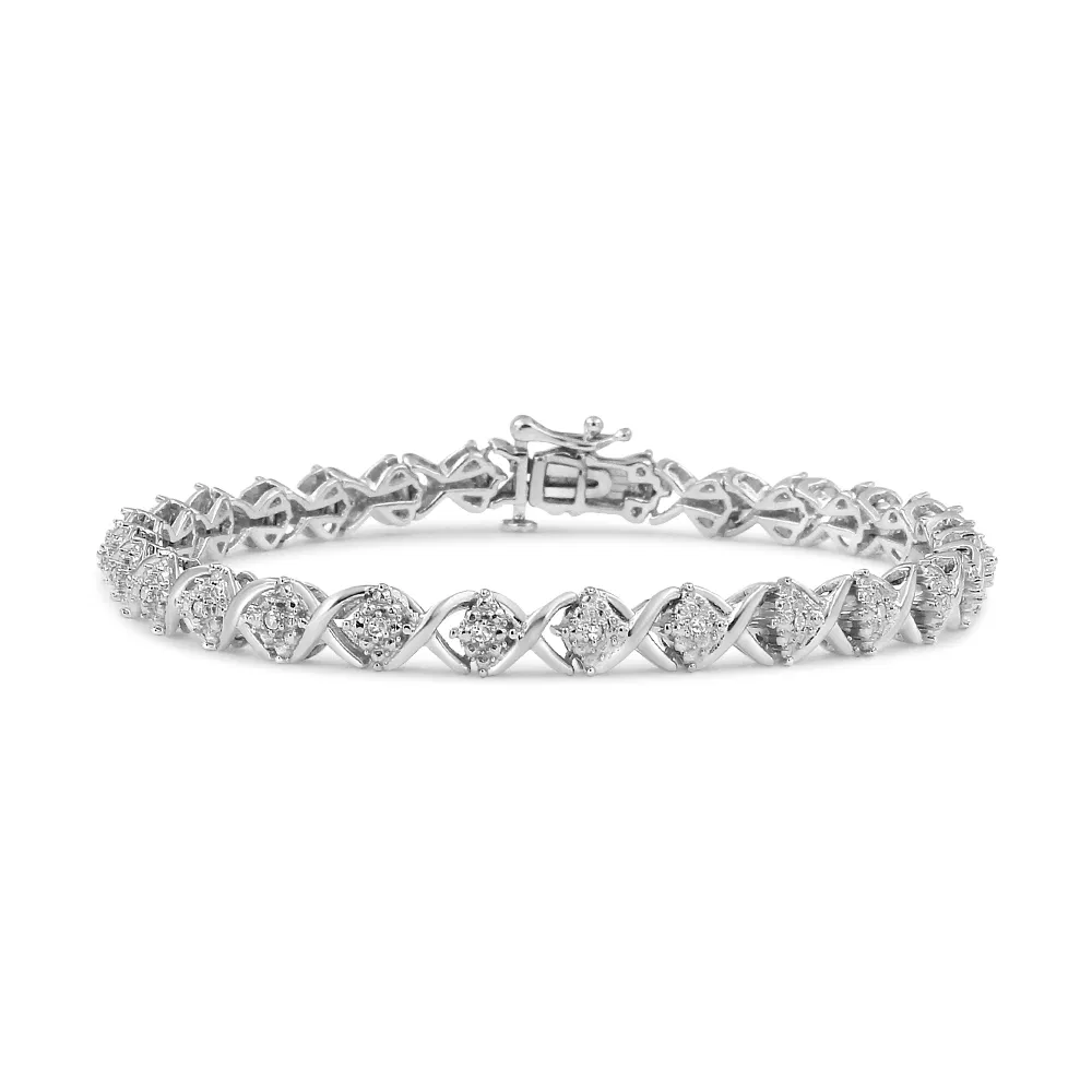 .925 Sterling Silber 1 / 4 Cttw Round-Cut Diamond