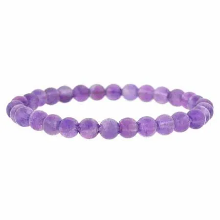 Echtes Amethyst-Stein 6mm Perlen-Beaded Stretch Armband