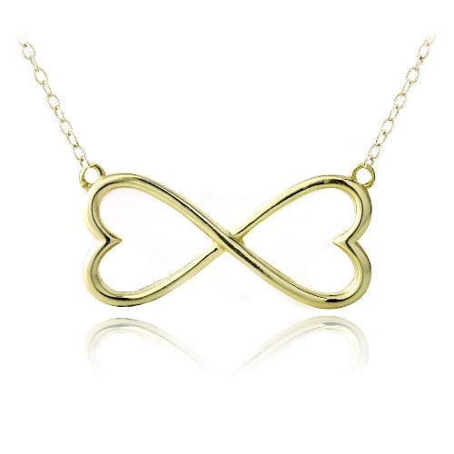 Goldton über Sterling Silber Infinity Heart Kette