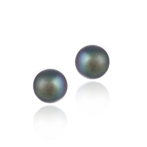 Sterling Silber Frischwasser Kultur 8 - 8,5 mm Pfauen Perlen Stud Ohrringe