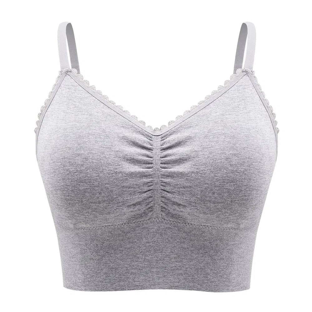 Plus Size Lace Wireless Bra für Frauen; Low-Impact Activity Sleep Bralette; Comfort Workout Sports Bra; Komfortable Full Abdeckung; Weich und atmungsaktive Stoff; Damen Dessous