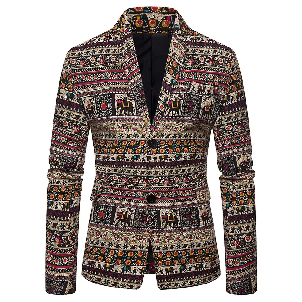 Männer Folk-Custom Cotton Blend Slim Fit Suit Jacket