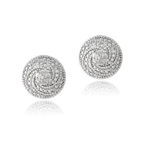 Sterling Silber 1 / 10ct Diamant Round Spiral Stud Ohrringe