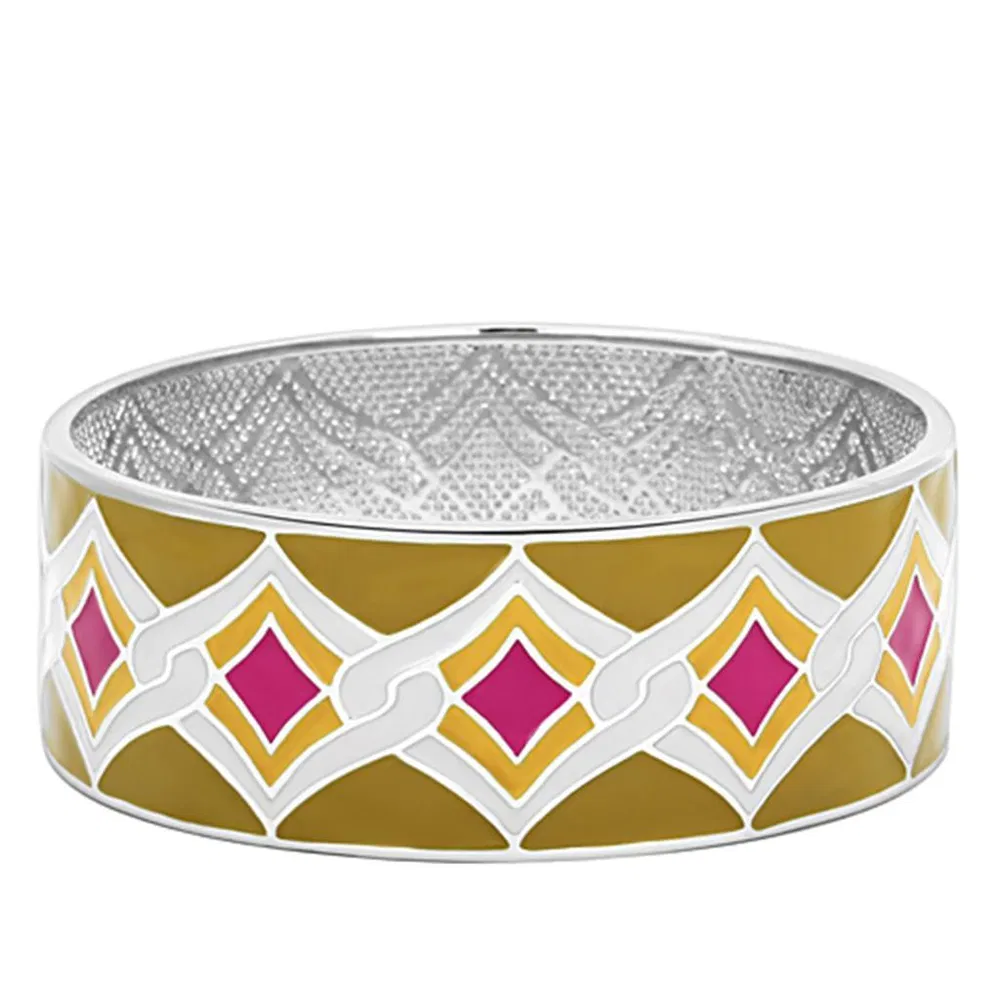 TK291 - Hochpoliertes (ohne Beschichtung) Edelstahl Armband mit Epoxy in mehrfarbigen Farben
