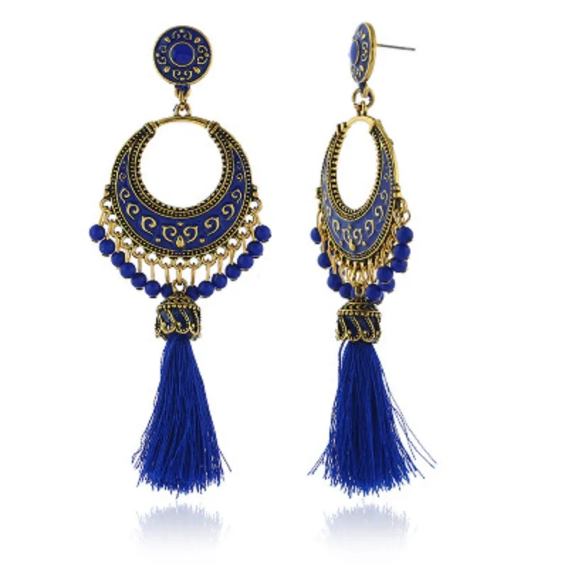 Vintage Bohemian Tassel Ohrringe Ethnische Schmuck Ohrringe Mode Dangle Ohrringe
