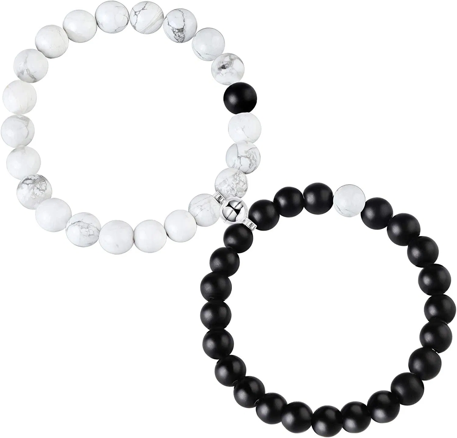 2 Stück Paare Armbänder für Frauen Männer Magnetische Armbänder für Paare Beziehung Armbänder für ihn und ihre Paare Valentinstag Geschenke