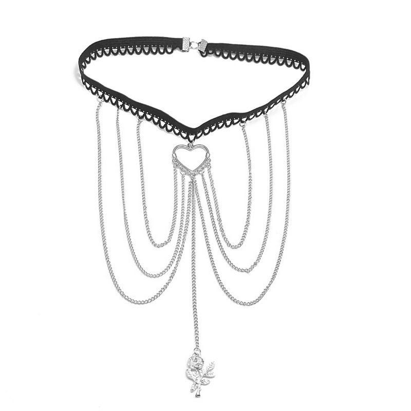 Love Rose PendantTassel Multi-Schicht Leg Chain