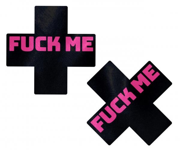 Paste Liquid Black Cross Pink F * ck Me Pasties (Für Deutschland)