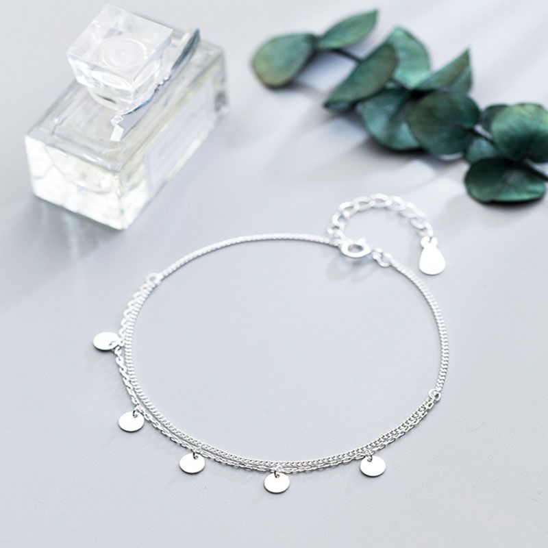 Silber Damen Doppelschicht rundes Armband süß