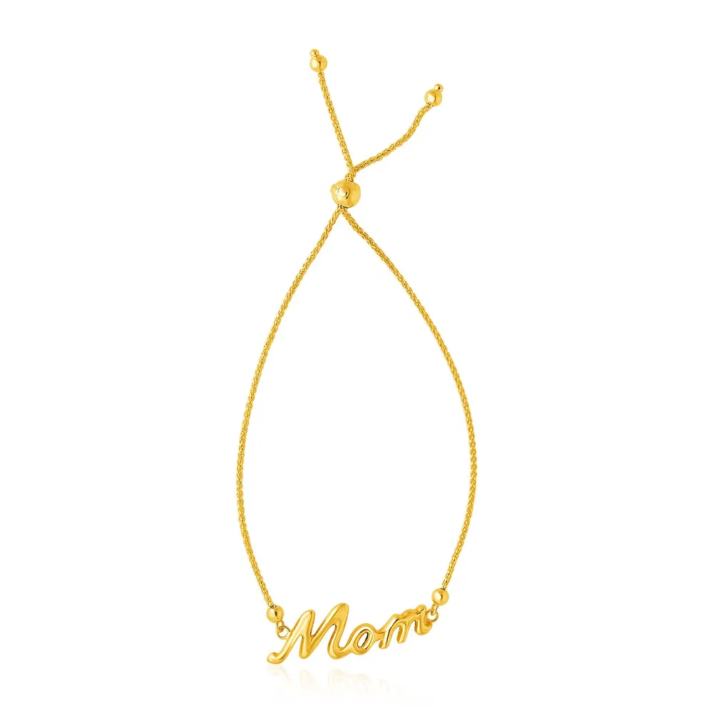 14 Karat Gelbgold MOM Stil Lariat Armband