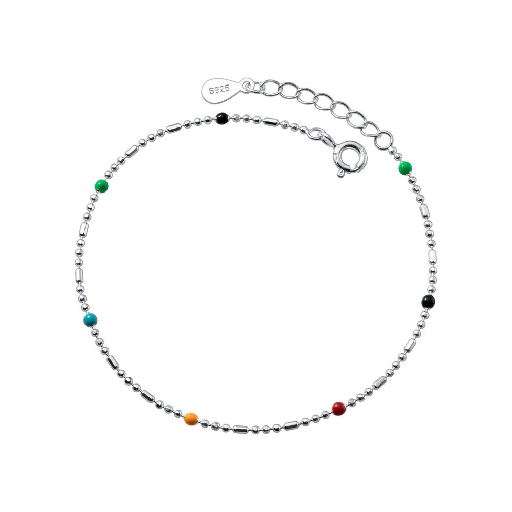Ethnische einfache Silberfarbe Perlen Armband