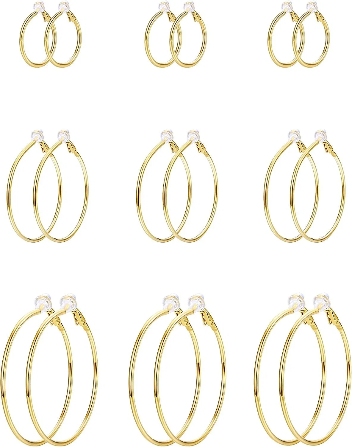 9 Paare 316L chirurgische Clip On Hoop Ohrringe für Frauen Fake Ohrringe Hoops für nicht durchbohrte Ohren
