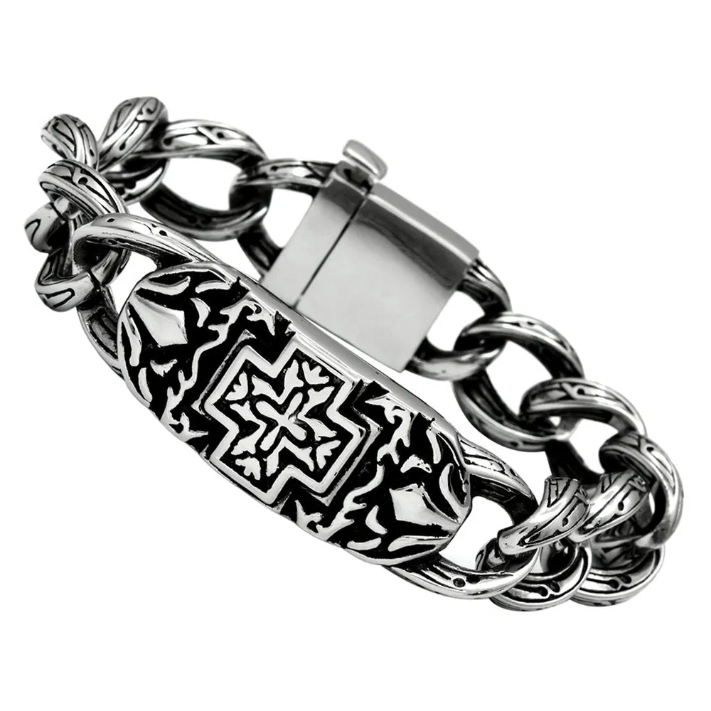 TK443 - Hoch poliertes (ohne Verzinkung) Edelstahl-Armband ohne Stein