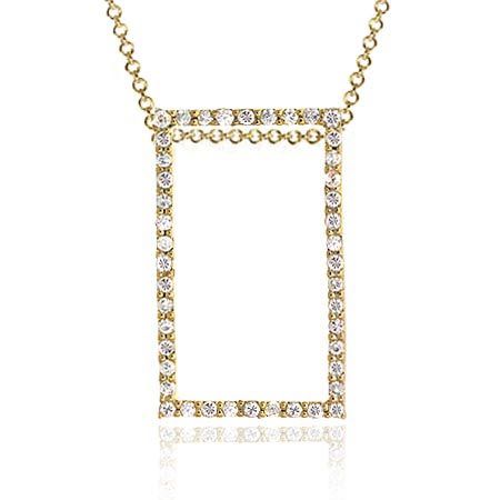 18 Karat Gold über Sterling Silber CZ Rechteck Anhänger