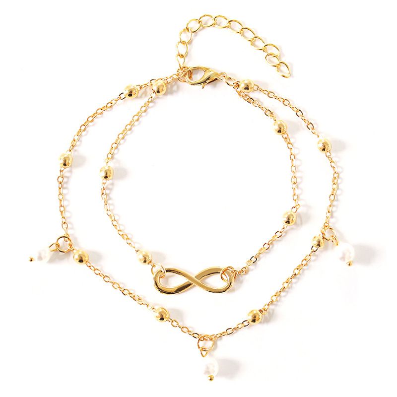 Perle 8 - Wort Ornament Frauen Handgemacht Perlen Doppelkette Fuß Ornament