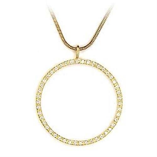 LOA485 - Gold 925 Sterling Silber Anhänger mit AAA Grad CZ in Clear