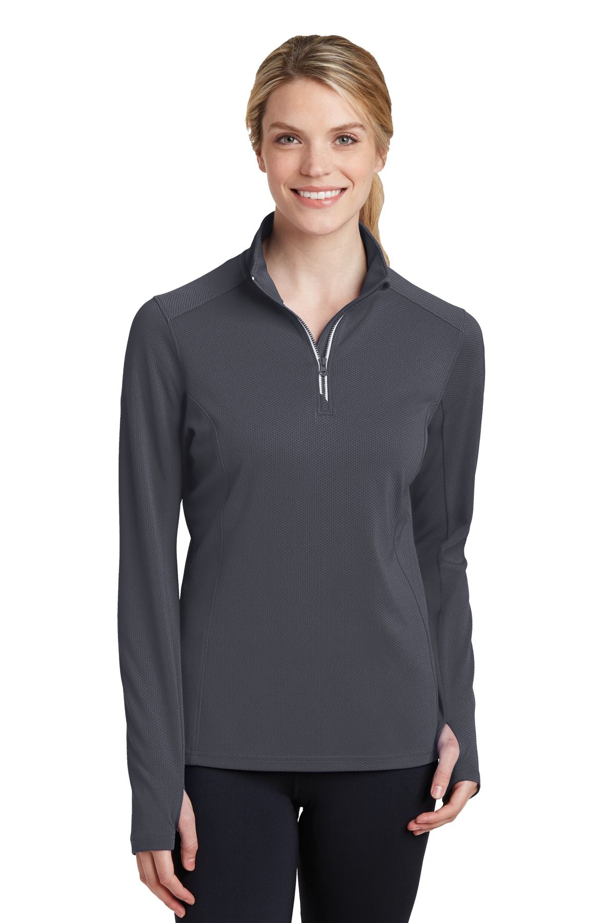 Sport-Tek Damen Sport-Wick Textured 1/4 - Zip-Pullover LST860