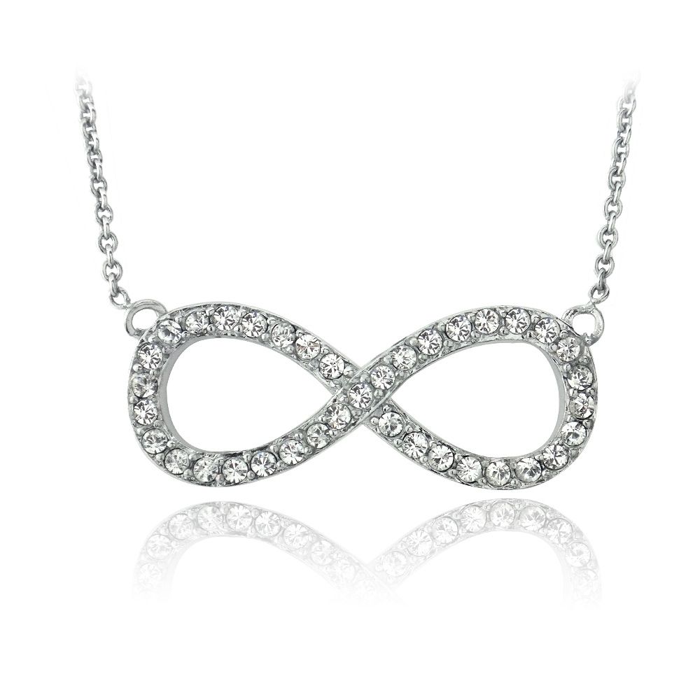 Silberton Swarovski Elemente Infinity Halskette