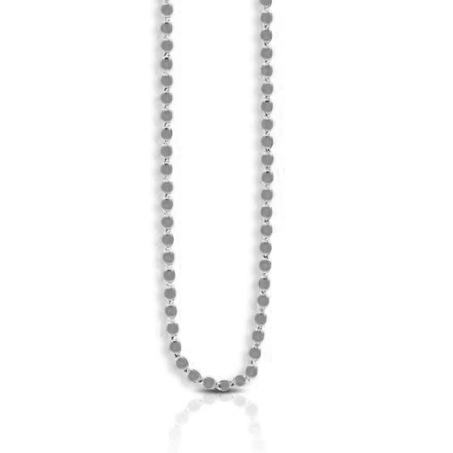 14 Karat Weißgold Oval Spiegelkette (2,20 mm)