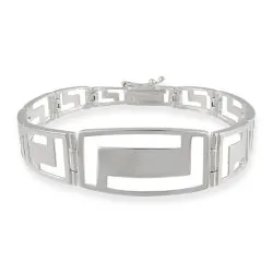 Sterling Silber Griechisch Schlüssel Link Armband
