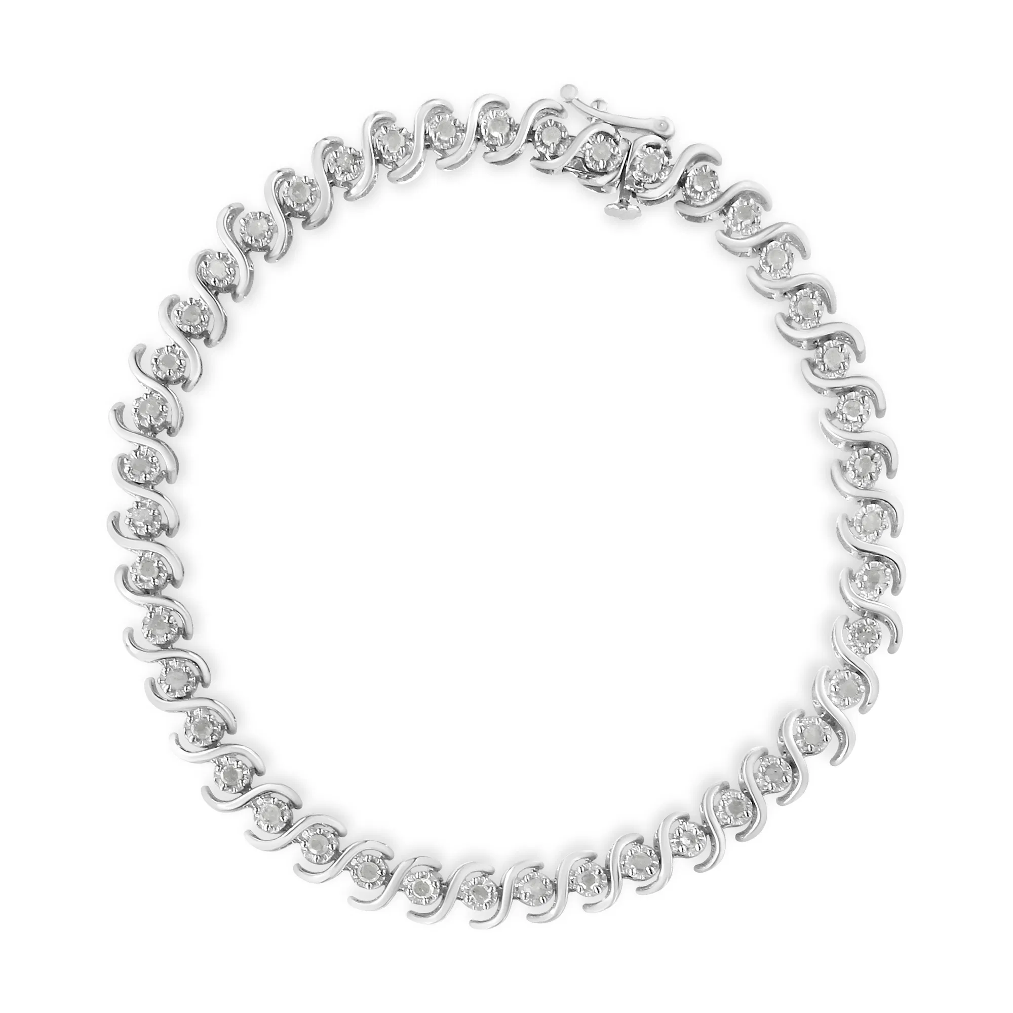 .925 Sterling Silber 1,0 Cttw Round Miracle-Set Diamant 7