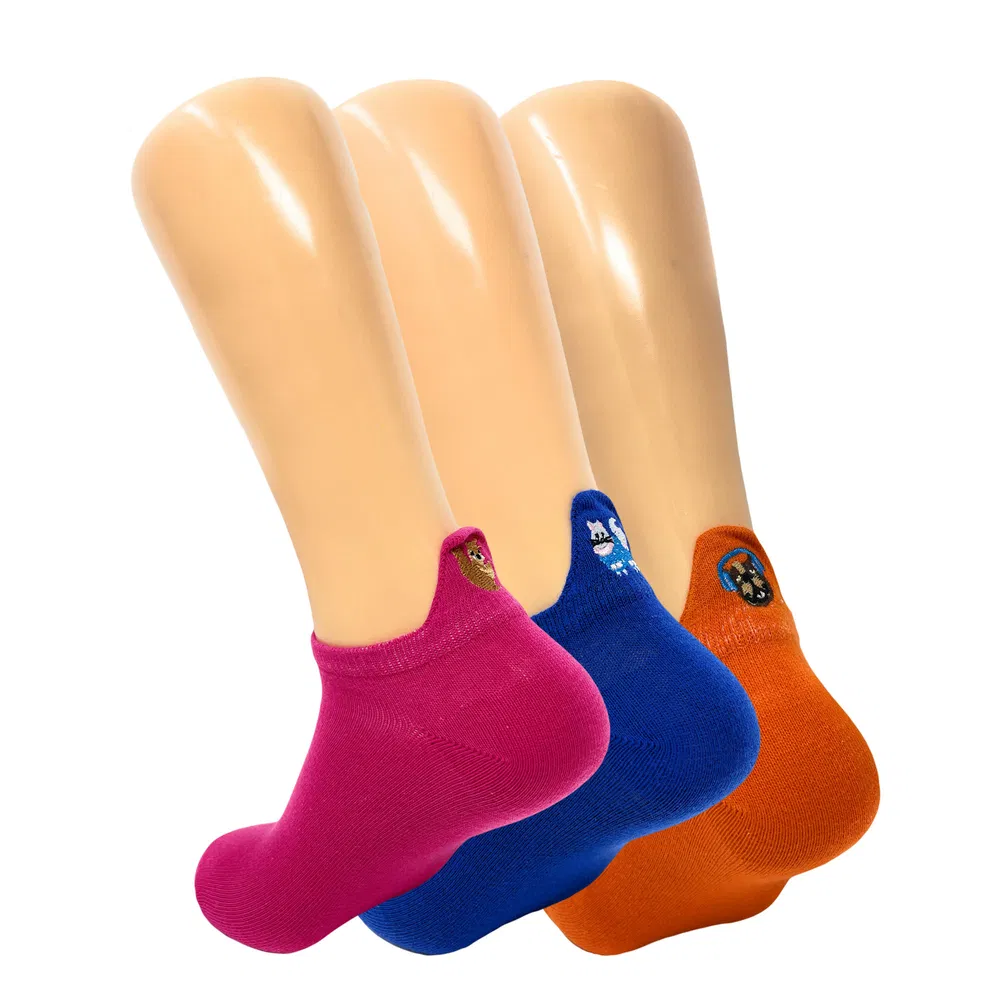 Hund Bestickte Knöchel Socken Süße Hund Druck Low Cut Knöchel Socken 3 Paare