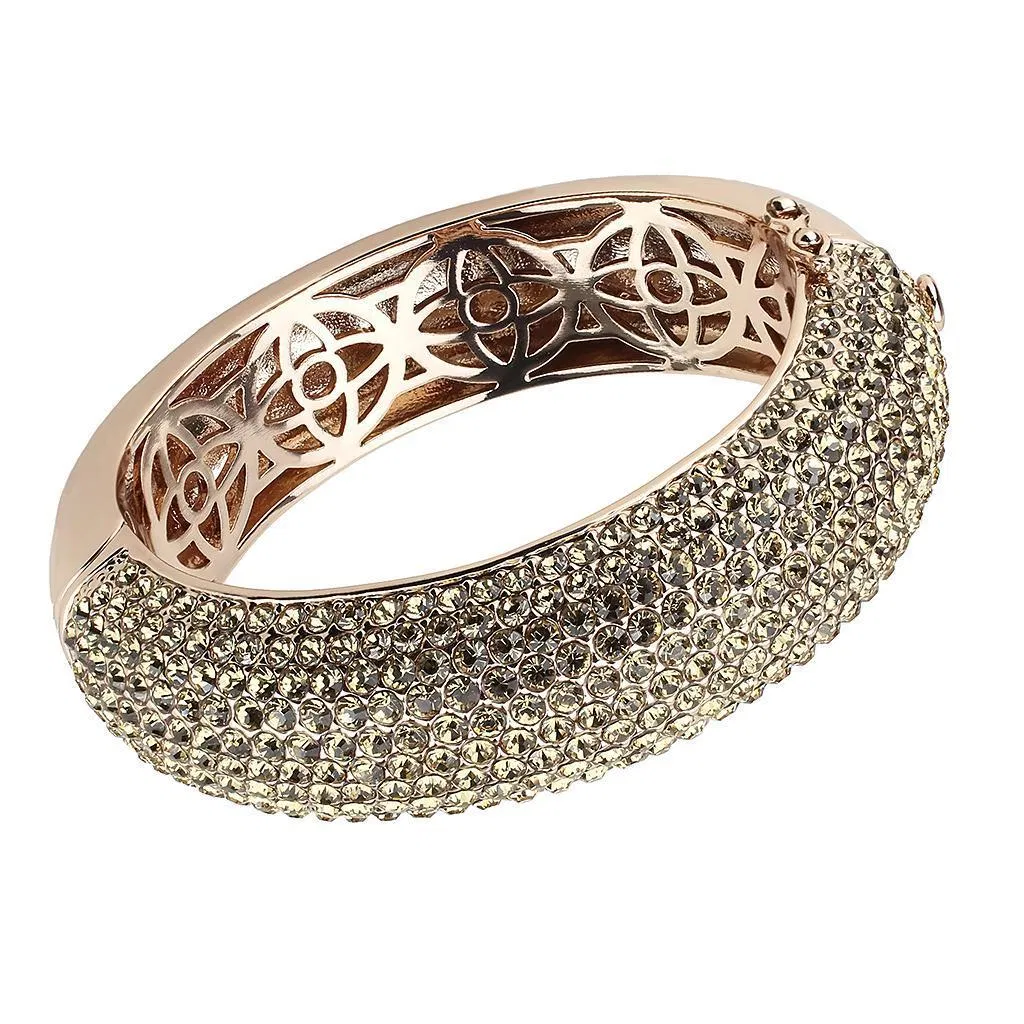 LO4270 - Rose Gold + E-Coating Brass Armband mit Top-Grade - Kristall in Citrine-Gelb