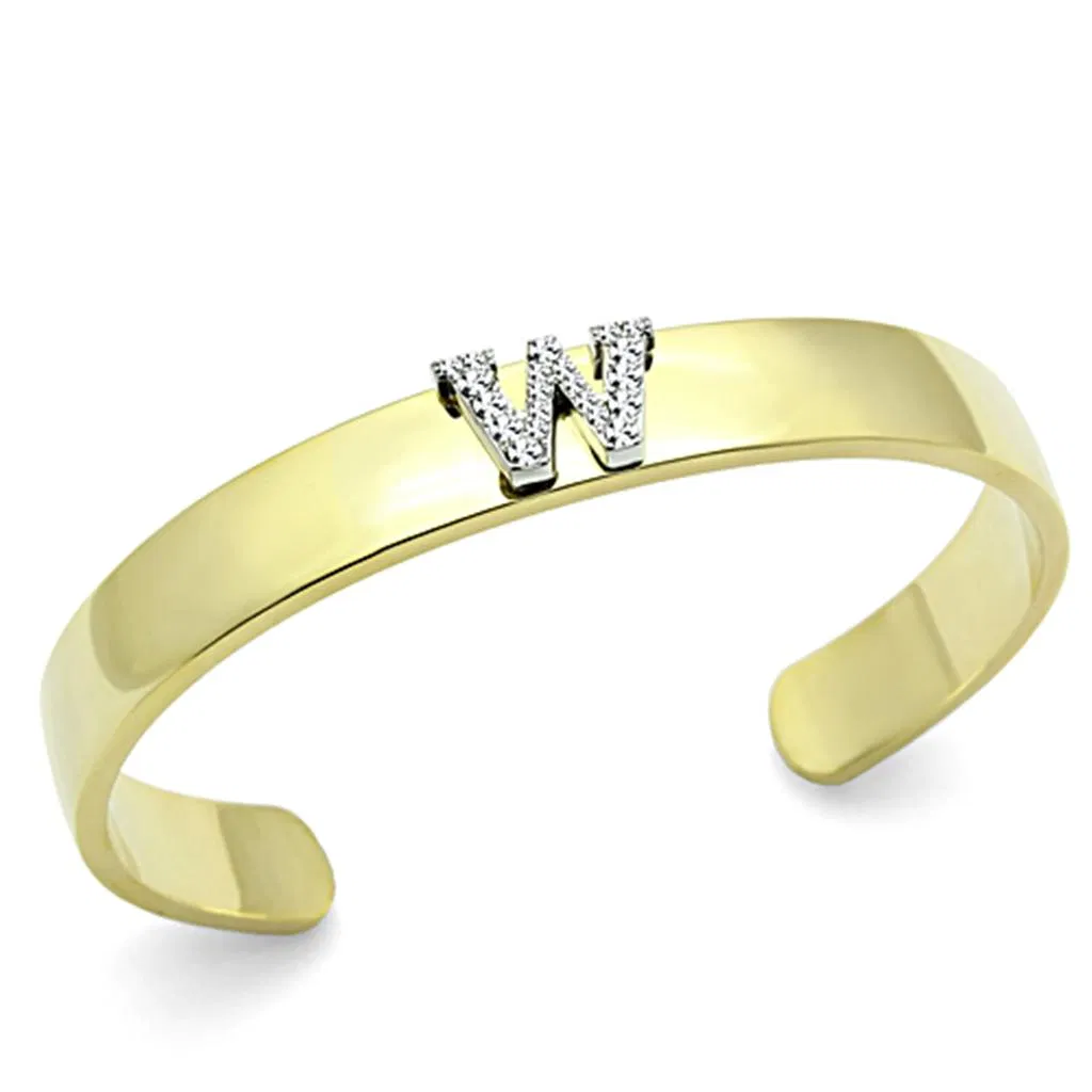 LO2592 - Gold + Rhodium Weißmetall Armbänder mit Top-Grade - Kristall in Clear