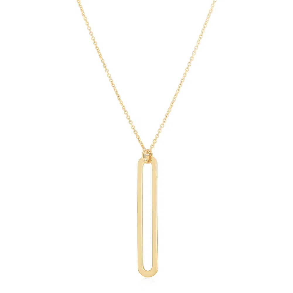 14 Karat Gelbgold High Polish Single Paperclip Link Halskette