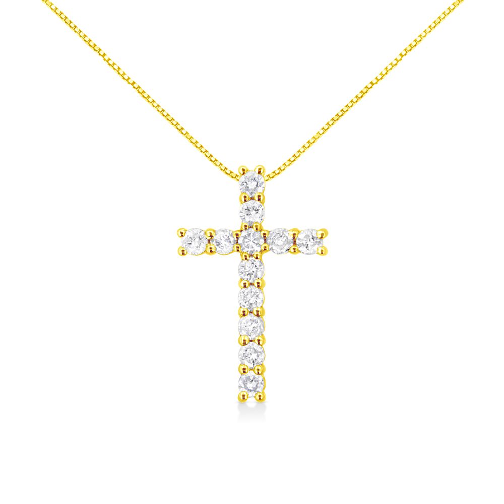 .925 Sterling Silber 1,00 cttw Traditionelle Diamant Kreuz 18