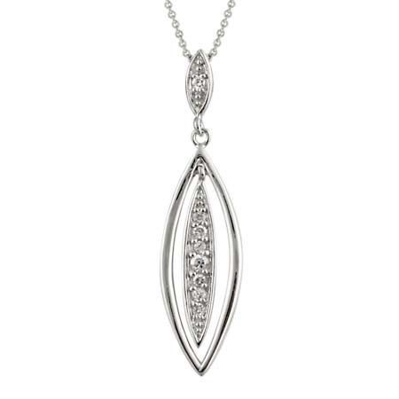 Sterling Silber CZ Geometrische Marquise Shape Anhänger