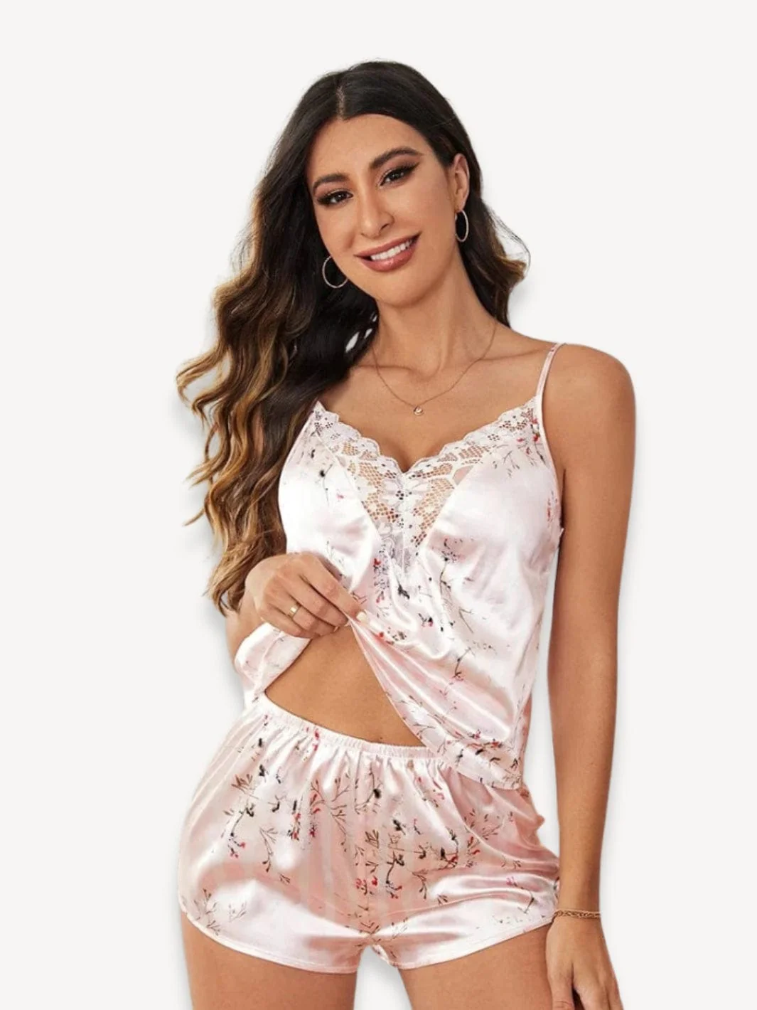 Pyjama En Satin Soie Pour Femme - Ensemble Chemise + Short + Pantalon (Lot De 5, Série 2025)