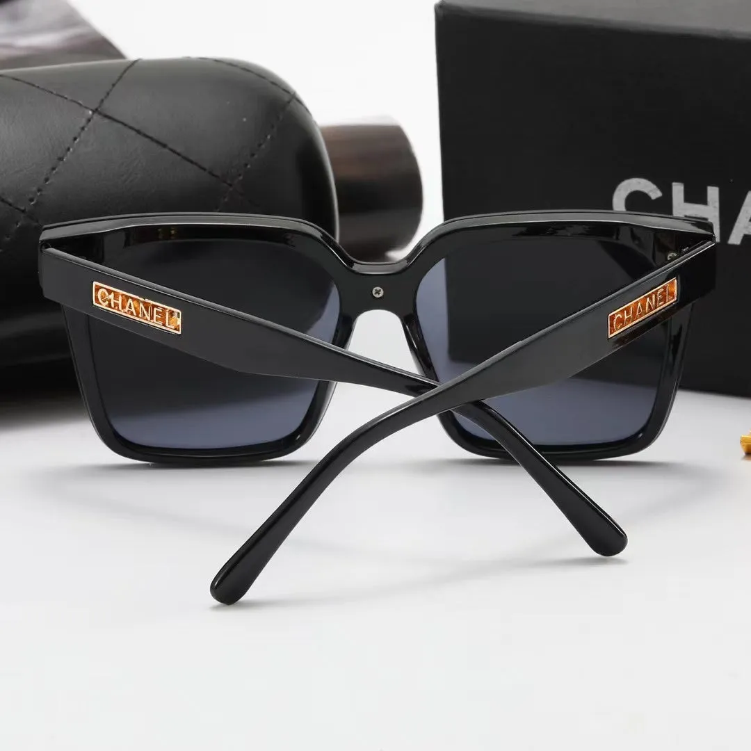 8-color fashion double C square letter printing temple polarized sunglasses