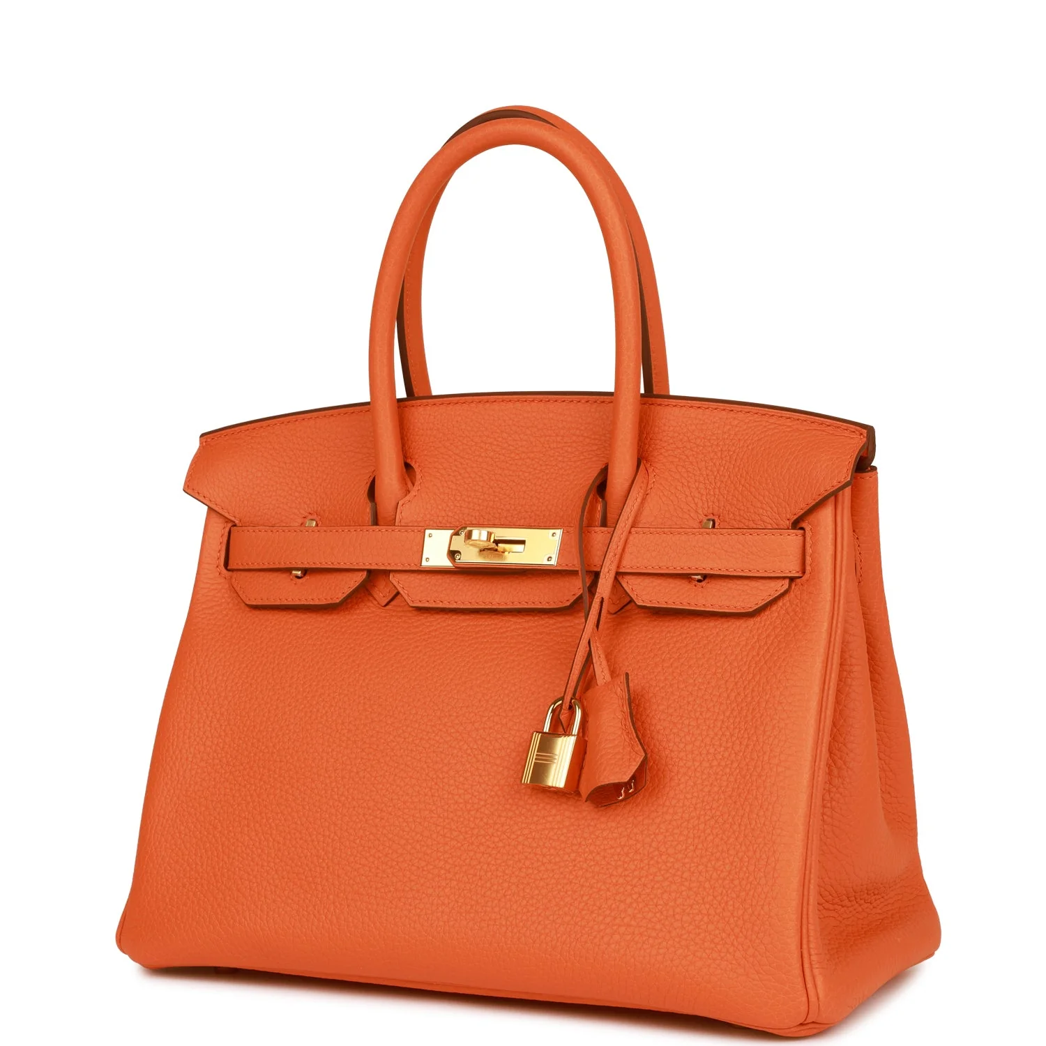 Hermes Birkin 30 Orange Clemence Gold Hardware