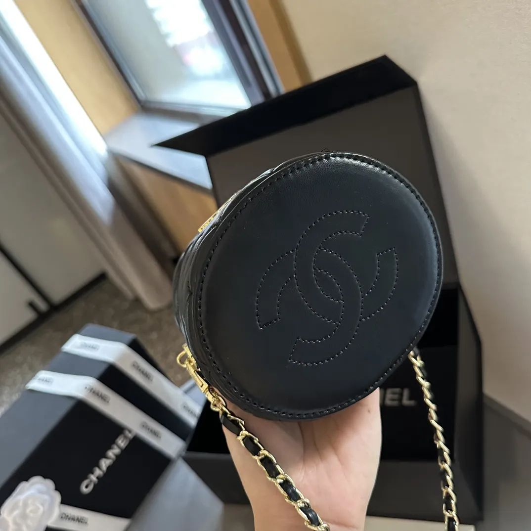 Vanity Case with Chain Quilted Lambskin Mini