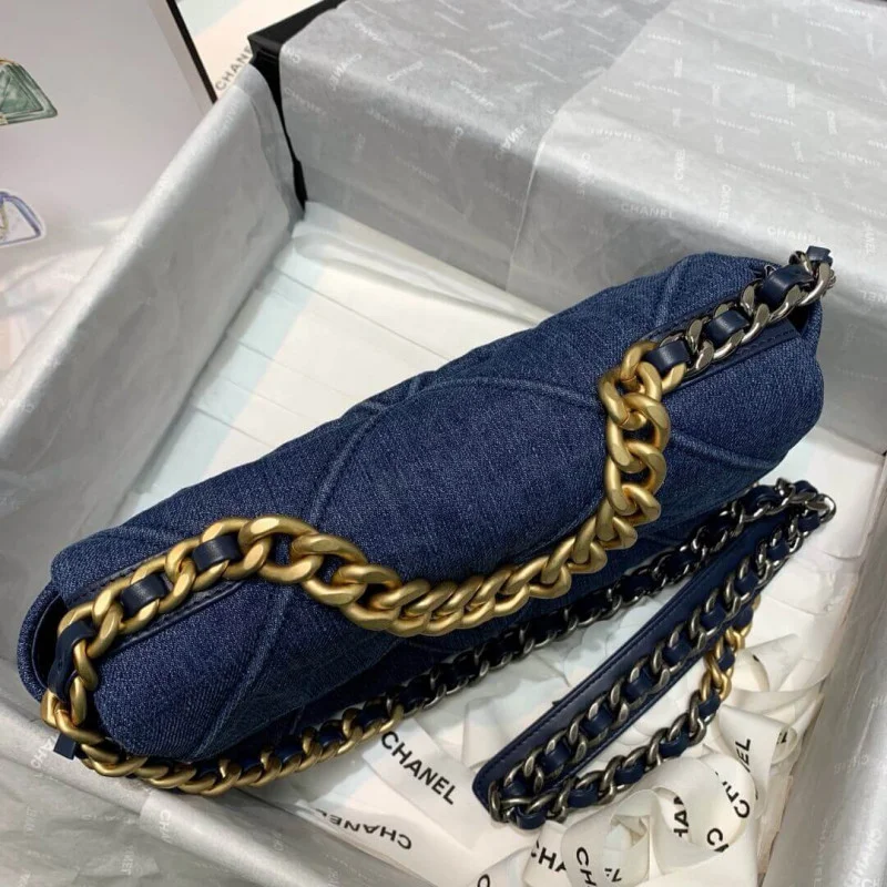 Chanel 19 Small Flap Bag As1160 Denim