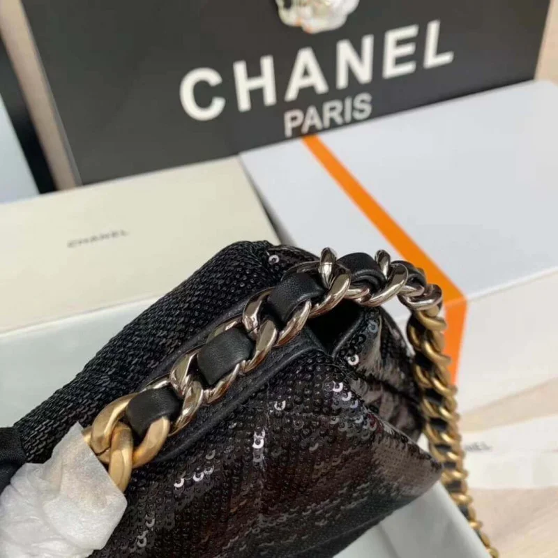 Chanel 19 Flap Bag In Tweed&AmpSequins As1160