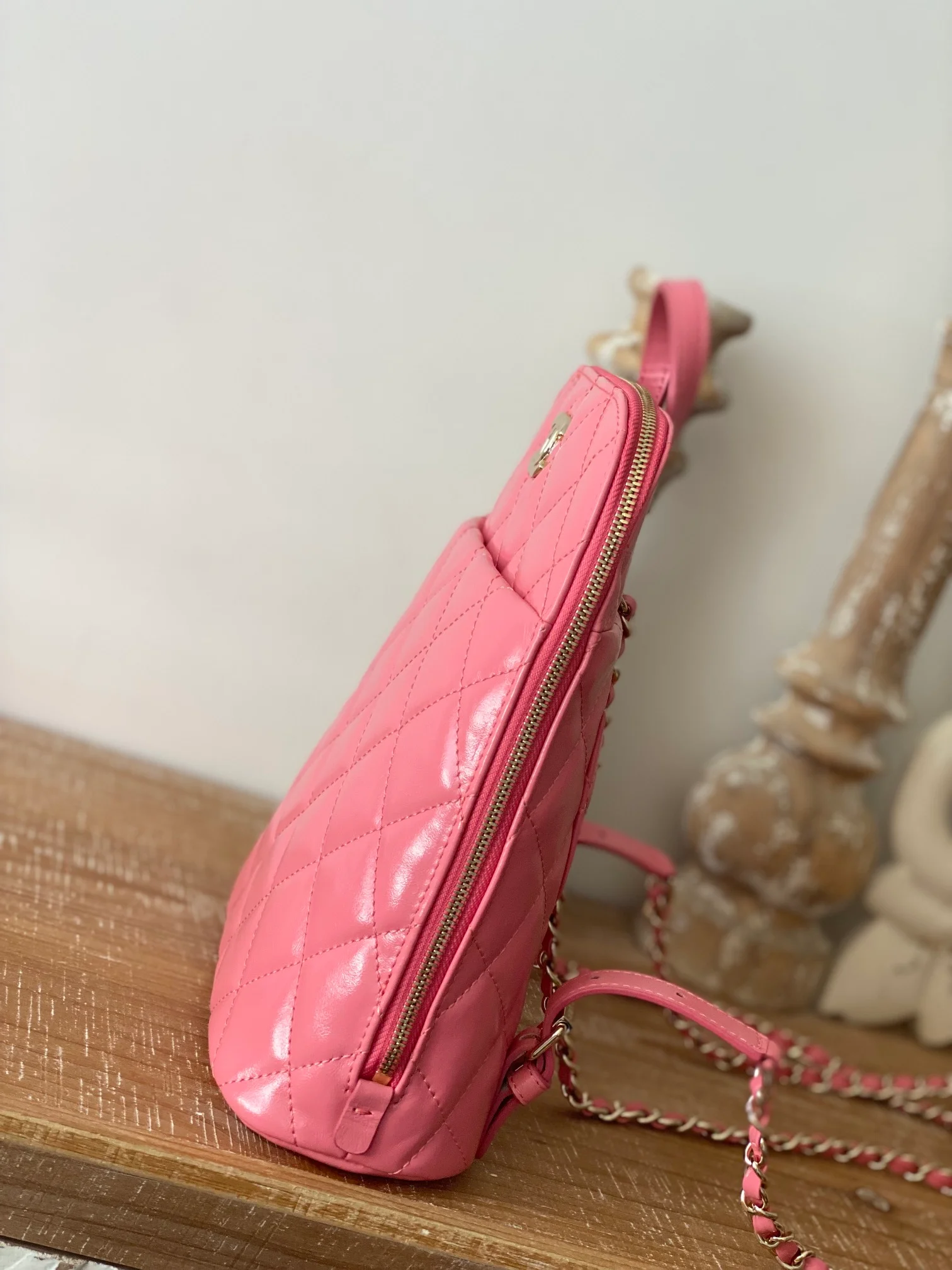 Chanel Rucksack Backpack Pink Bag For Women 21cm/8in