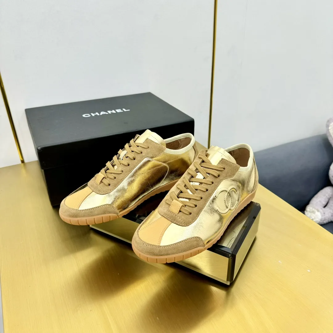 Cc new arrival women sneakers silver and gold shoes