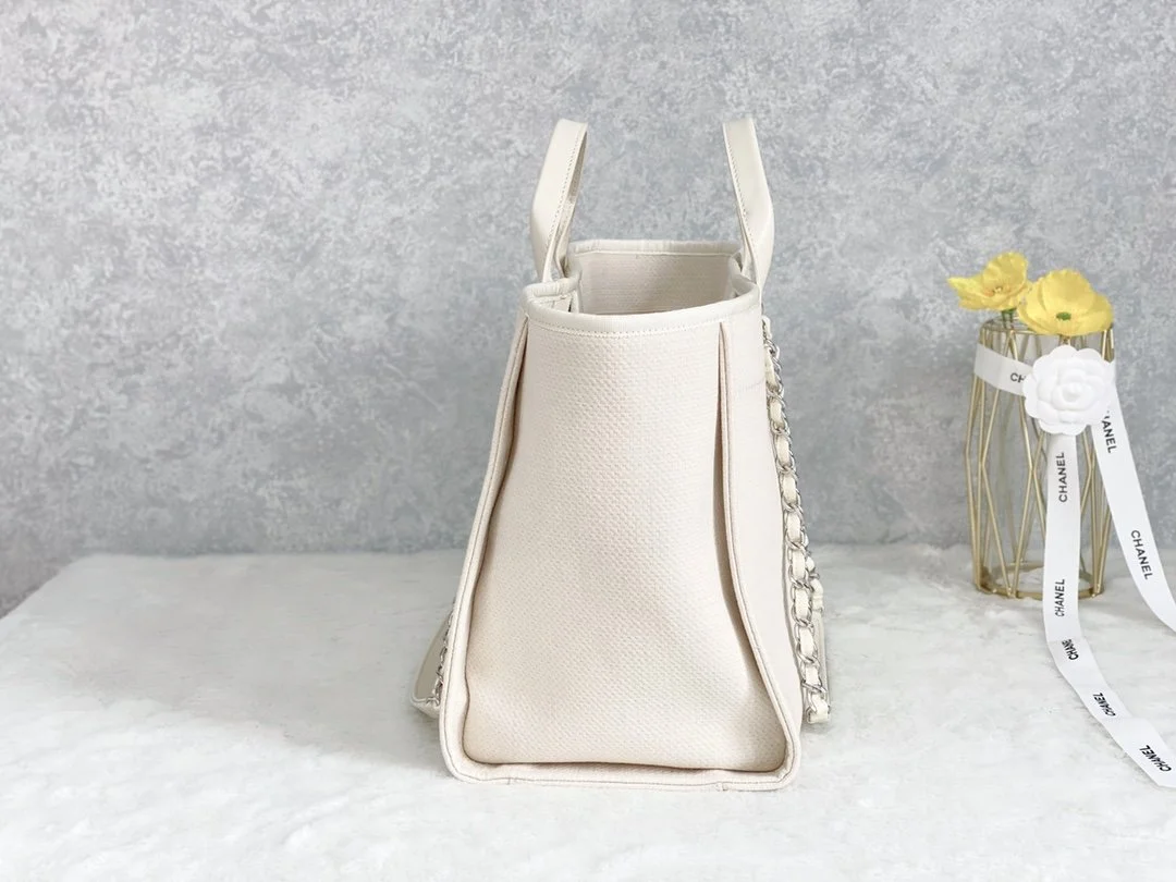 Chanel Small Shopping Bag Silver Hardware Cream For Women, Women’s Handbags, Shoulder Bags 15.2in/39cm AS3257