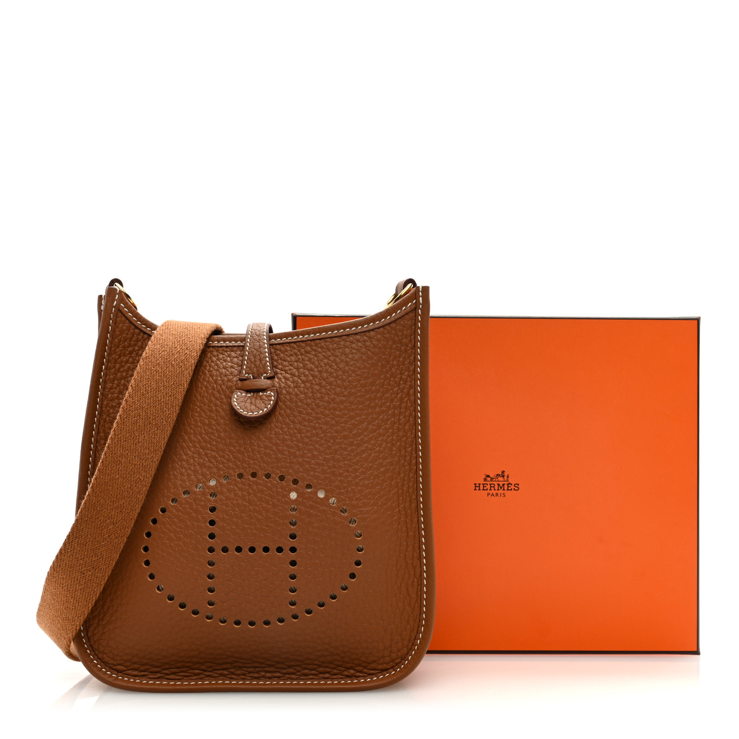 HERMES Taurillon Clemence Evelyne TPM Gold
