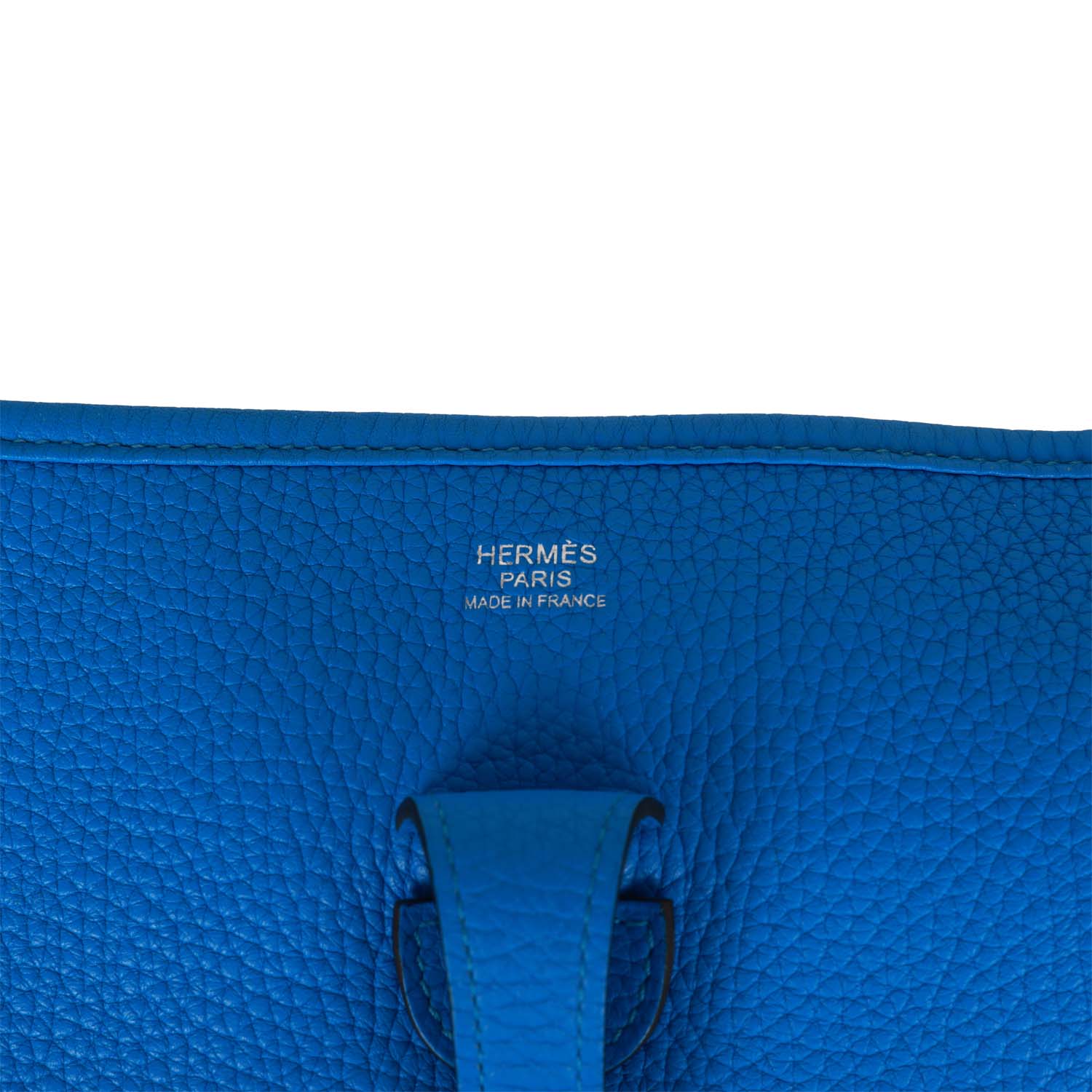 Pre-owned Hermes Evelyne III PM Bleu Hydra Clemence Palladium Hardware