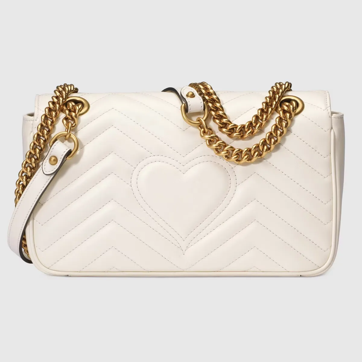 G Marmont Small White Matelass Shoulder Bag