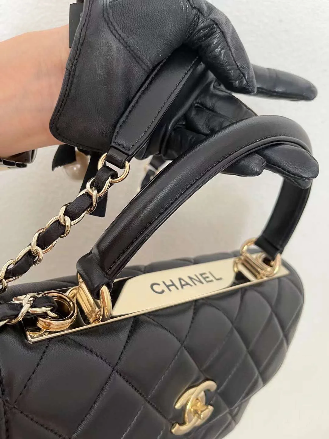 Chanel Classic Flap Bag Gold Toned Hardware Black 9.8in/25cm