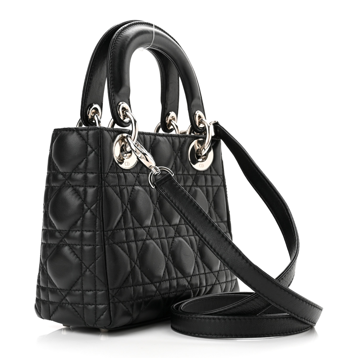 Lambskin Cannage Mini Lady Dior Black(6.5 x 6 x 3 in)