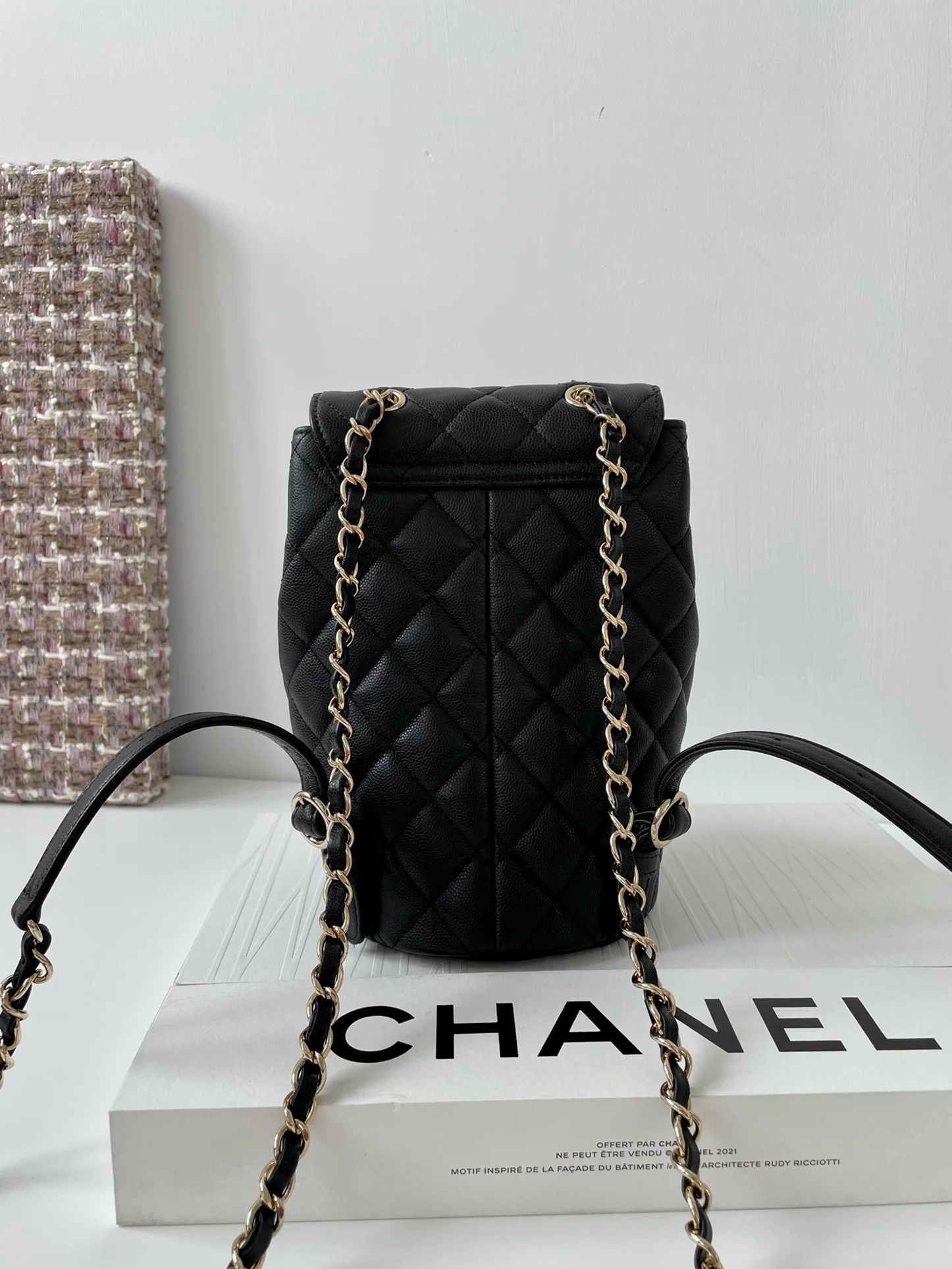 Chanel Medium BackPack Bag Black For Women, Women’s Bags 9.8in/25cm