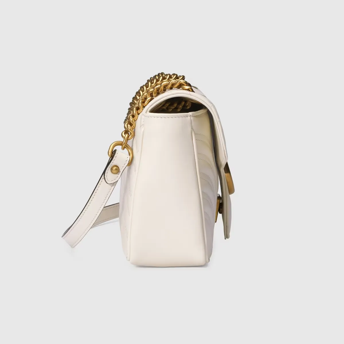 G Marmont Small White Matelass Shoulder Bag